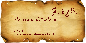 Fónagy Ádám névjegykártya